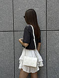 Сумка біла прямокутна 1023 крос-боді тренд квадратна через плече, фото 9
