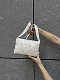 Сумка біла прямокутна 1023 крос-боді тренд квадратна через плече, фото 2