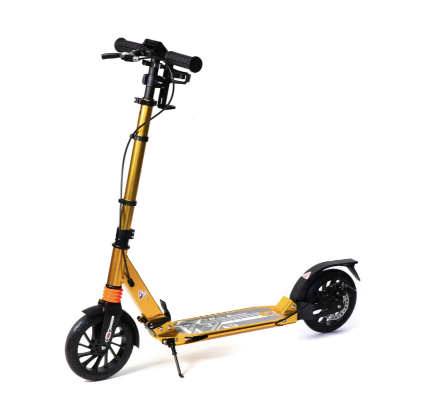 Двоколісний самокат Urban Scooter складаний з ручним дисковим гальмом, 8+. Золотистий
