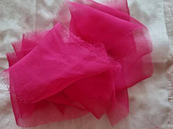 Найтонша стрічка із Шифону (натуральний шовк), колір — рожевий. Ширина 2 см. Ціна вказана за 1.3 м