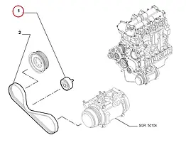 Ролик ремня кондиціонера Fiat Ducato, Peugeot Boxer, Citroen Jumper (2014-...) 3.0, 504084453, 6453SG