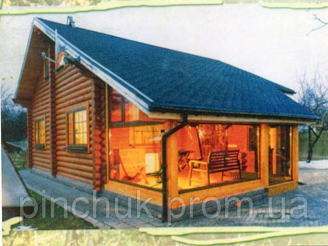 Дерев'яний будинок із д-подібного дерев'яного бруса.120 кв. м