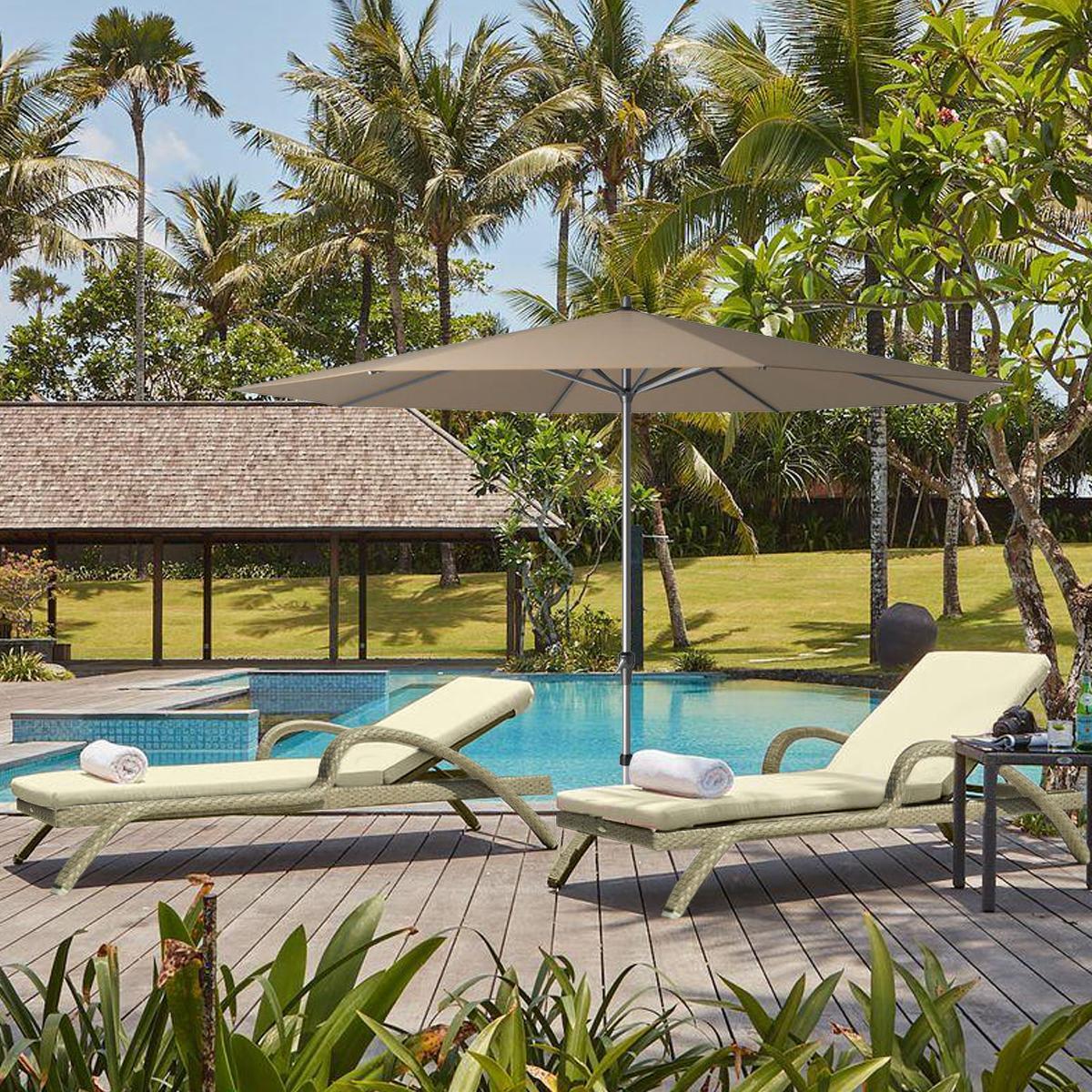 Комплект меблів для відпочинку біля басейну з 2 шезлонгів Skyline Design і садової парасольки Platinum, фото 1