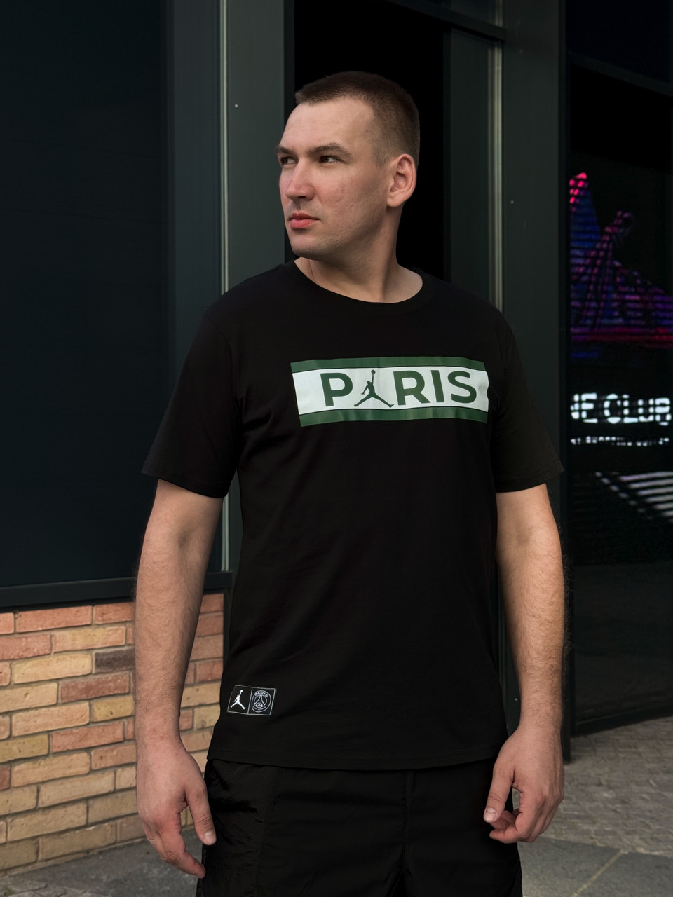 Футболка чоловіча Air Jordan M J Psg Wordmark Tee Black / DB6510-010, фото 1
