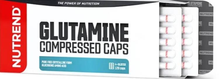 Глютамін Nutrend Glutamine Compressed Caps 120 капсул, фото 1