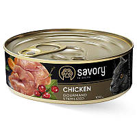 Savory Cat Gourmand Sterilized Chicken (Сейворі Курка) вологий корм для стерилізованих котів 100 г х 12 шт.