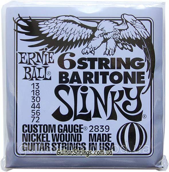 Струни Ernie Ball 2839 Baritone 6 string Slinky 13-72