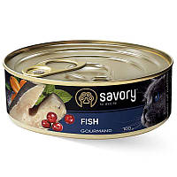 Savory Cat Gourmand Fish (Сейворі Риба) вологий корм для котів гурманів довгошерстих 100 г х 12 шт.
