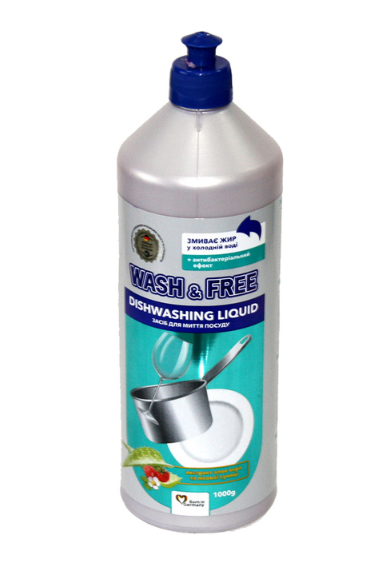 Засіб для миття посуду Wash & Free Екстракт алое вера та лісової суниці 1 л 4260637723109