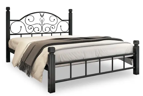 Ліжко металеве на дерев'яних ніжках Анжеліка Метал-Дизайн купити в Одесі, Україні, фото 1