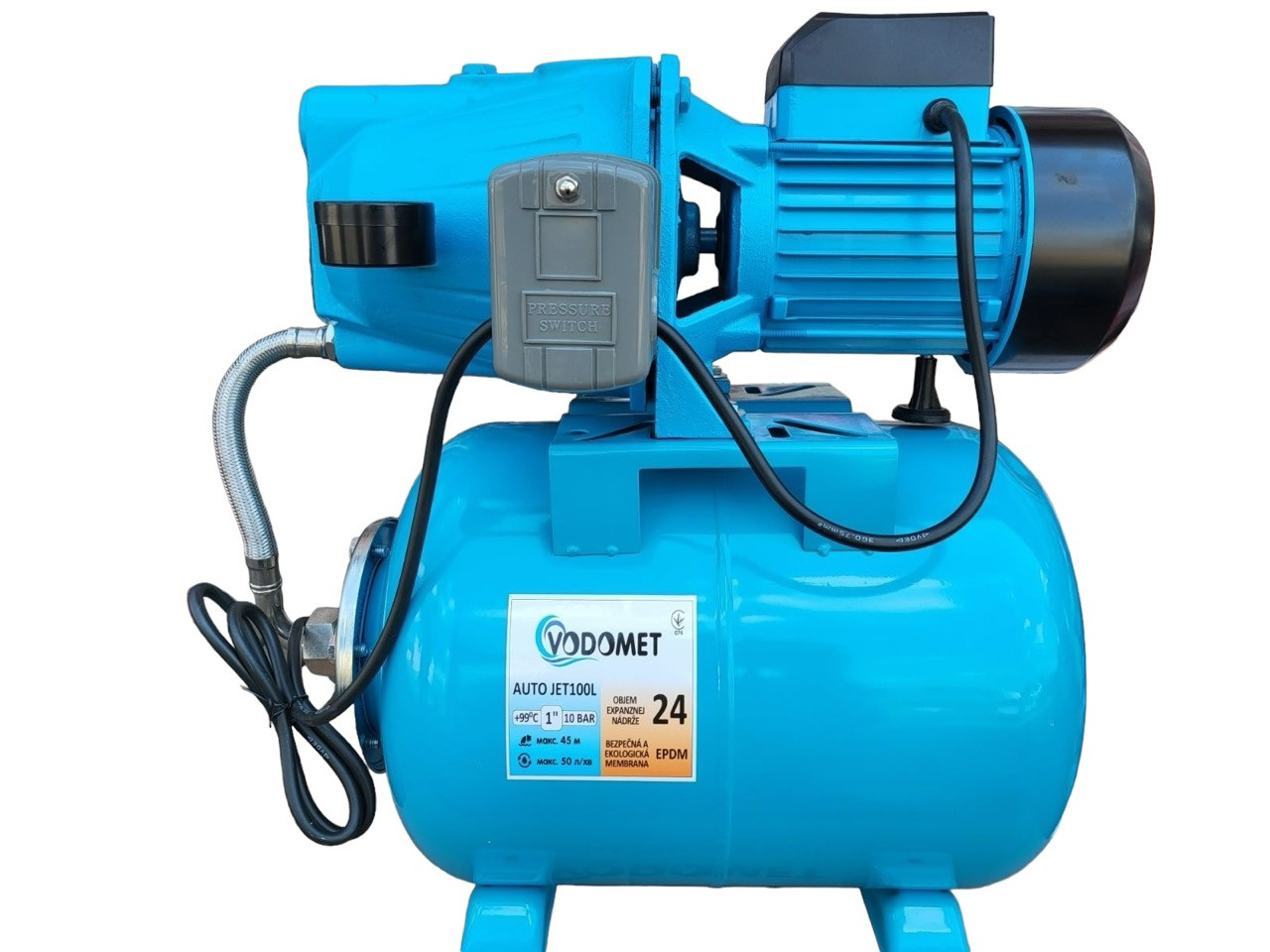 Насосна станція 24 літри, насос JET100L, Q = 3 кб/м, P = 1100 Вт, "Vomomet" Словенія