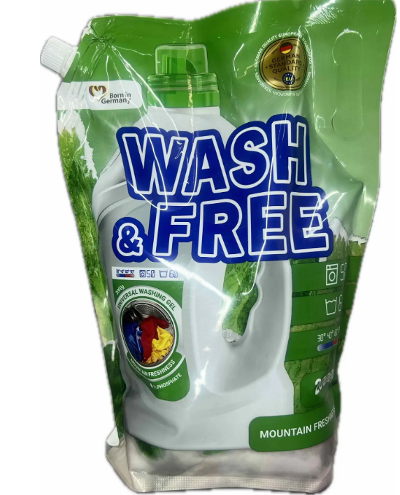 Гель для прання Wash&Free Універсал Гірська свіжість Дойпак 2л 4262396144942