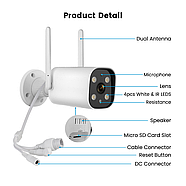 Вулична Wi-Fi камера 1DAL | Розумна камера спостереження IP66 (WS-Q303A) APP "Tuya", фото 5