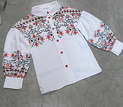 Вишиванка-блузка з довгим рукавом і сублімацією для дівчаток  р. 116-134 орнамент