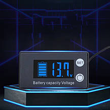Індикатор вольтметр ємності заряду акумуляторної батареї 7-70V з датчиком температури, фото 5