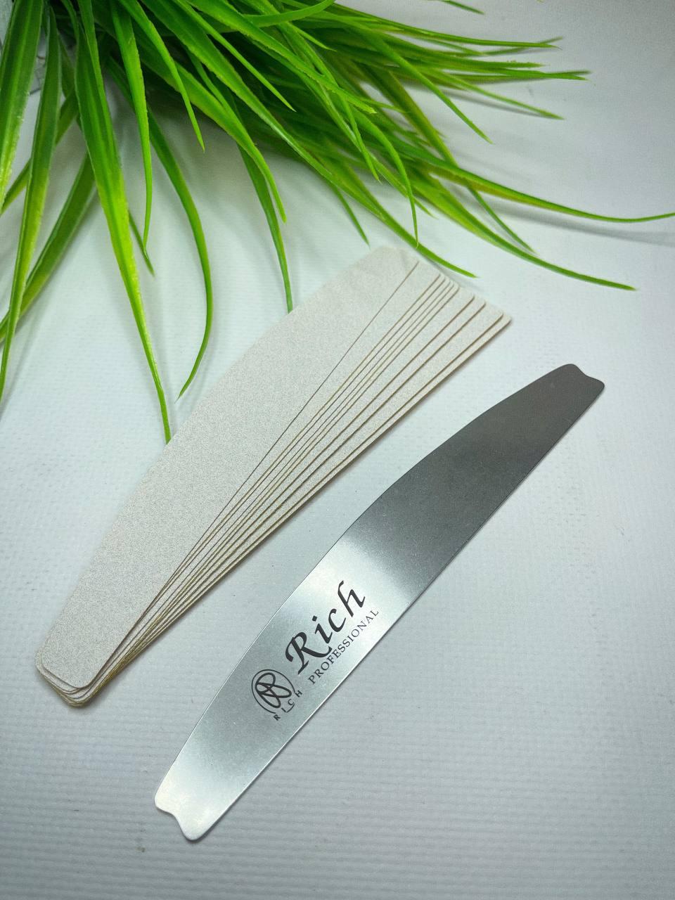 Основа металева для манікюрної пилки RichProf, основа для змінних абразивів для манікюру, пилка.дуга півмісяць, фото 1