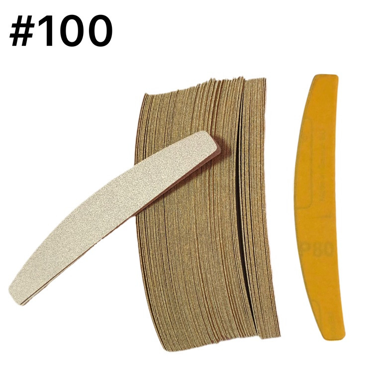 Змінні файли для пилки човник #100 (уп 100 шт) змінки для манікюрної пилочки для манікюру півмісяць, фото 1