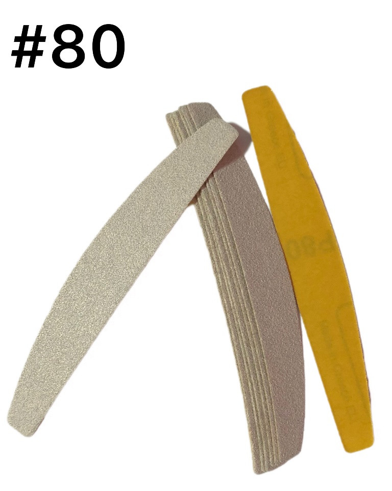 Змінні файли для пилки човник #80 (уп 10 шт) зміни для манікюрної пилочки пилка для манікюру півмісяць, фото 1