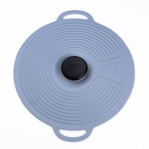 Універсальна багаторазова силіконова кришка для посуду діаметром 28 см сірий