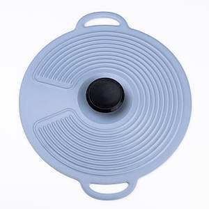 Універсальна багаторазова силіконова кришка для посуду діаметром 20.4 см сірий