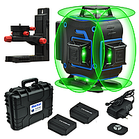 Лазерний рівень нівелір Marker 4D 360 Pro + магнітне кріплення мікроліфт зелений лазерний рівень