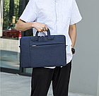 Сумка для ноутбука сіра 13.3" з кішенями портфель для ноутбуку 13 дюймів сірий, фото 9