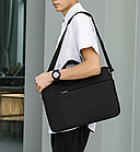 Сумка для ноутбука сіра 13.3" з кішенями портфель для ноутбуку 13 дюймів сірий, фото 5