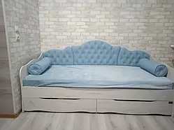 Кровать "Л-6" для девочки с мягкой спинкой Lion