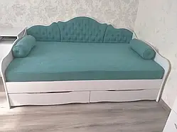 Ліжко "Л-6" для дівчинки з м'якою спинкою Lion