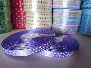 Стрічки атлас "Квіти" коричневий 10 мм