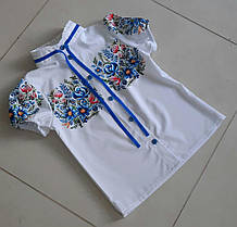 Блузка з коротким рукавом і сублімацією для дівчаток  р. 116-134 квіти 6