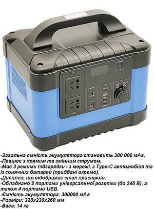 Пopтaтивнa зapяднa cтaнція 300 000mAh/3.7V акумулятор Li-ion PRO-PS1000G PROTESTER, фото 3