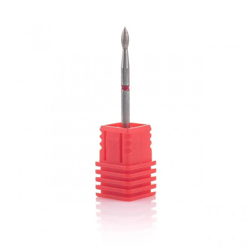 Фреза алмазна Nail Drill "Почка" 257 023R діаметр 2.3 мм червона