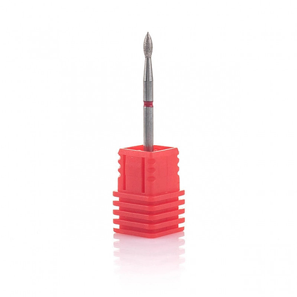 Фреза алмазна Nail Drill "Почка" 257 023R діаметр 2.3 мм червона, фото 1