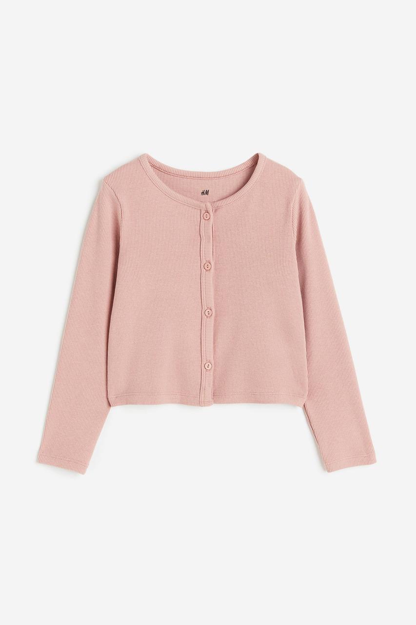 Кардиган із джерсі в рубчик світло-рожевий H&M 98/104см