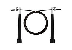 Швидкісна скакалка EasyFit Speed Cable Rope 3 м зі стальним тросом чорна