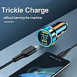 Автомобільний ЗУ з вольтметром для телефонів 2хUSB швидка зарядка QC3.0 QC4.0 з підсвічуванням, фото 4