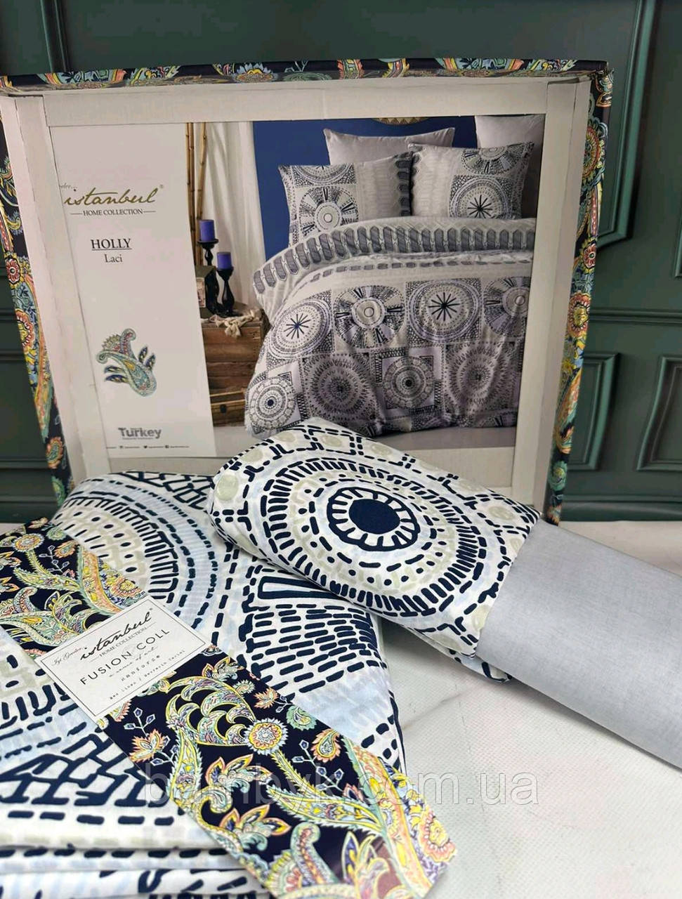 Постільна білизна Istanbul Fusion Coll "Holly Laci" євро розмір натуральна 100% бавовна ранфорс Туреччина