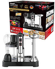 Блендер занурювальний 6-в-1 Zepline ZP-117, 1500 Вт, з насадками та підставкою, чорний