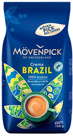 Оригінал! Кава в зернах Mövenpick Crema Brazil 750г 100% Арабіка Німеччина (Movenpick Brazil 750g)