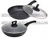 Велика глибока сковорідка 20 см 1.1 л із кришкою Edenberg EB-7452 Сковорода з мармуровим антипригарним покриттям, фото 4