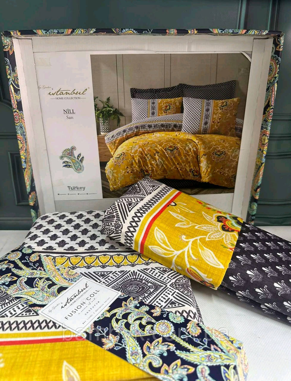 Постільна білизна Istanbul Fusion Coll "Nill Sari" євро розмір натуральна 100% бавовна ранфорс Туреччина