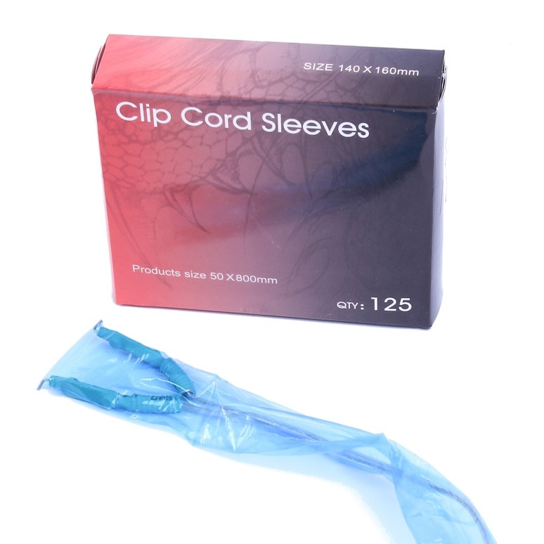 Бар'єрний захист на провід для тату синя Clip Cord Sleeves, 125 шт, фото 1