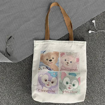 Сумочка жіноча прямокутна тканинна шопер 39*34 см принт Kay