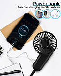 Сток без підставки KALAHOL 6000mAh Mini Handheld Fan 6-20H, 4-швидкісний USB-ручний вентилятор, 180° складаний, батарея, фото 4