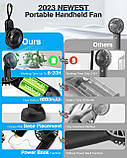 Сток без підставки KALAHOL 6000mAh Mini Handheld Fan 6-20H, 4-швидкісний USB-ручний вентилятор, 180° складаний, батарея, фото 6