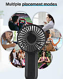 Сток без підставки KALAHOL 6000mAh Mini Handheld Fan 6-20H, 4-швидкісний USB-ручний вентилятор, 180° складаний, батарея, фото 7