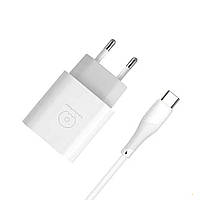 Зарядний пристрій WUW-T72 20W Type-C + USB QC18W з кабелем Type C Lightning білий