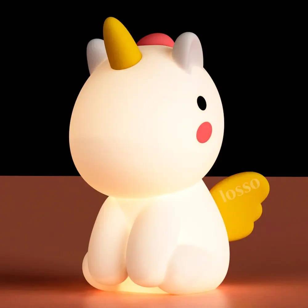 Нічник силіконовий дитячий Єдиноріжка LOSSO Unicorn JX-19, фото 1