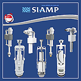 Комплект арматури бачка унітаза зливний механізм SIAMP Brio 573 SET 3/6 л з клапаном бокового подавання води 3/8", фото 9